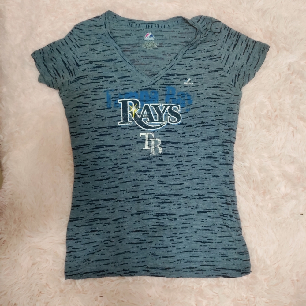 ✨️TAMPA BAY RAYS ⚾ Super lightweight, & semi sheer, plunging Women's VNeck.Sz.XL - Picture 3 of 3